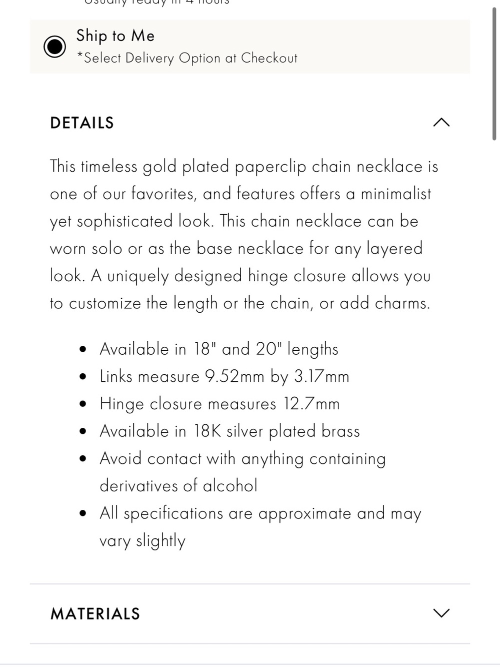 Gorjana Polished Gold Paperclip Link Necklace with Toggle Ring - Picture 5 of 6